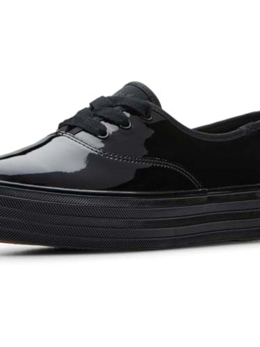 Patent Leather Pointed Toe Lace-Up Platform Sneaker